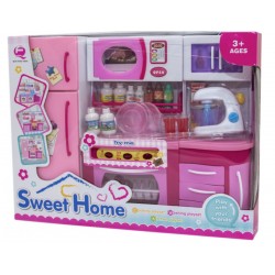 Игрушечная кухня Родной дом - 2, розовая Qun Feng Toys 2803S